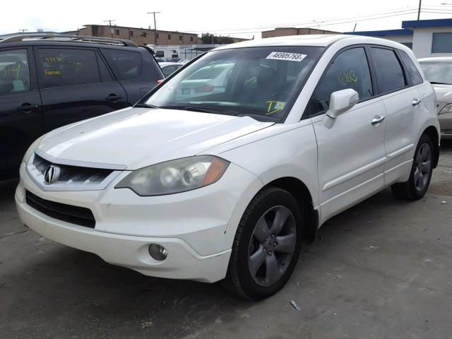 5J8TB18277A014521 - 2007 ACURA RDX WHITE photo 2