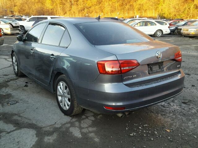 3VWD17AJXFM320413 - 2015 VOLKSWAGEN JETTA SE GRAY photo 3