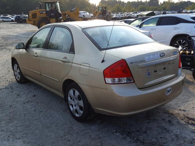 KNAFE222095648716 - 2009 KIA SPECTRA EX TAN photo 3