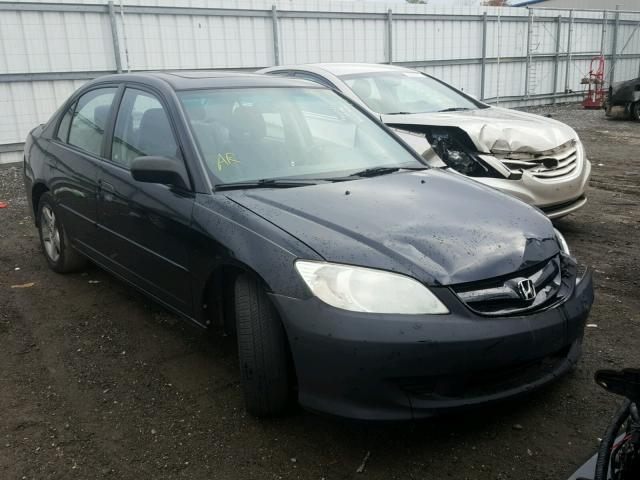 1HGES26755L005508 - 2005 HONDA CIVIC EX BLACK photo 1