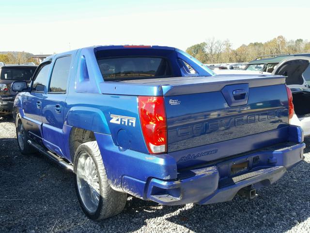 3GNEC12T64G109842 - 2004 CHEVROLET AVALANCHE BLUE photo 3