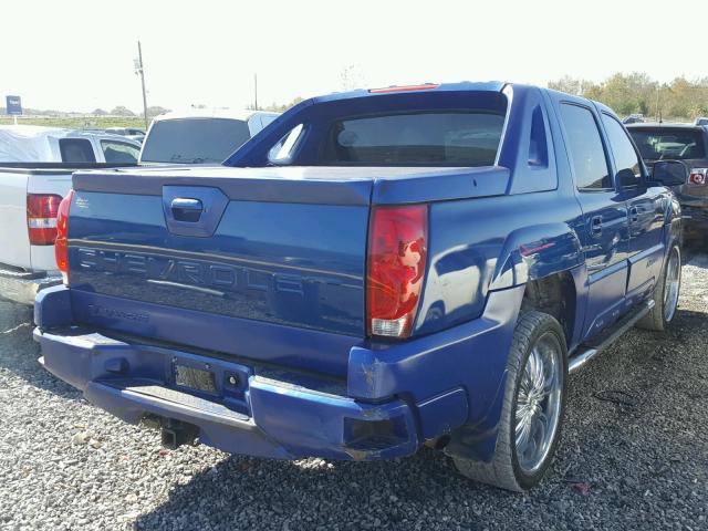 3GNEC12T64G109842 - 2004 CHEVROLET AVALANCHE BLUE photo 4