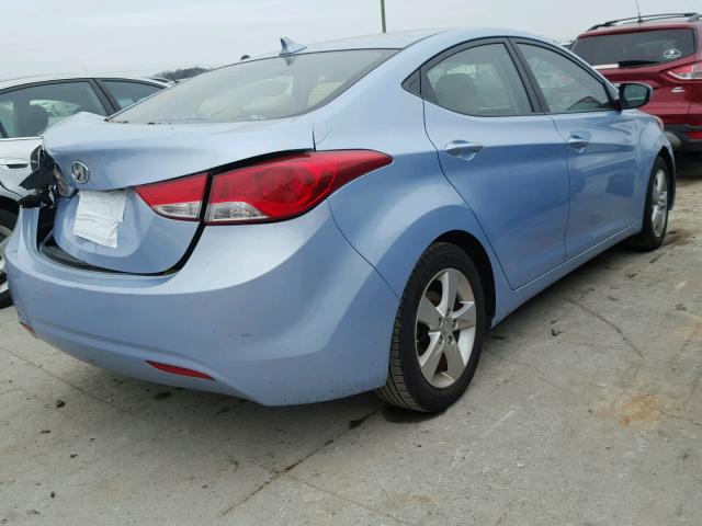 KMHDH4AE2DU719496 - 2013 HYUNDAI ELANTRA GL BLUE photo 4