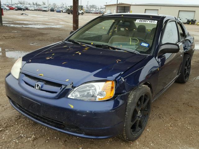 1HGEM22553L012261 - 2003 HONDA CIVIC LX BLUE photo 2