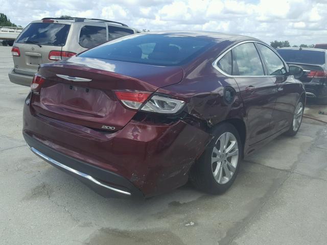 1C3CCCABXFN564583 - 2015 CHRYSLER 200 LIMITE BURGUNDY photo 4