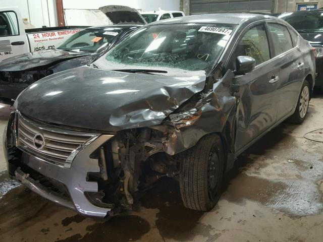 3N1AB7AP0FY342486 - 2015 NISSAN SENTRA S SILVER photo 2