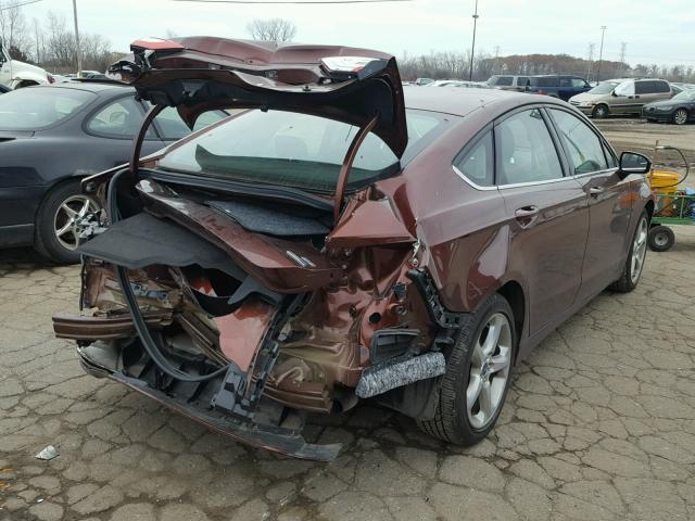 3FA6P0T92FR263184 - 2015 FORD FUSION SE BURGUNDY photo 4