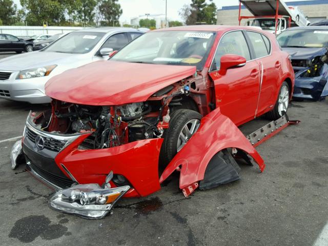 JTHKD5BH7G2265539 - 2016 LEXUS CT 200 RED photo 2