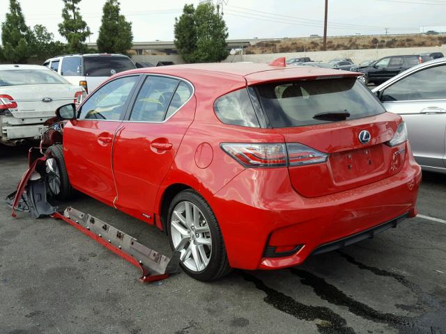 JTHKD5BH7G2265539 - 2016 LEXUS CT 200 RED photo 3