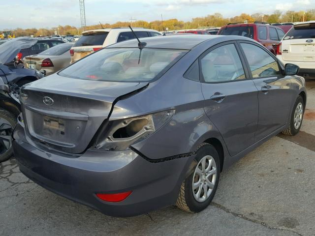 KMHCT4AE5DU525720 - 2013 HYUNDAI ACCENT GLS GRAY photo 4