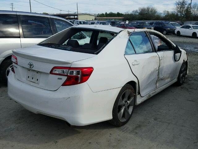 4T1BK1FK0CU504185 - 2012 TOYOTA CAMRY SE WHITE photo 4