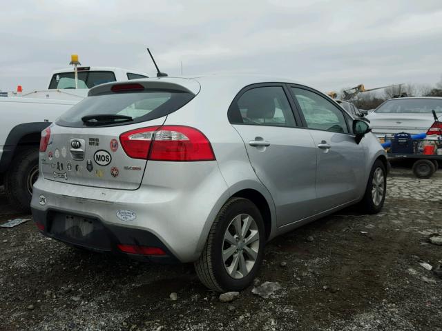 KNADN5A35E6331134 - 2014 KIA RIO EX SILVER photo 4