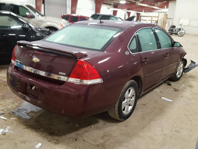 2G1WT58K379397054 - 2007 CHEVROLET IMPALA MAROON photo 4