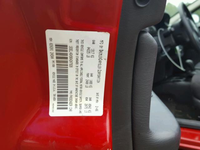 1B3EL46X96N207928 - 2006 DODGE STRATUS SX RED photo 10