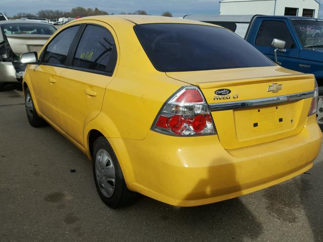 KL1TD5DE2AB085876 - 2010 CHEVROLET AVEO LS YELLOW photo 3