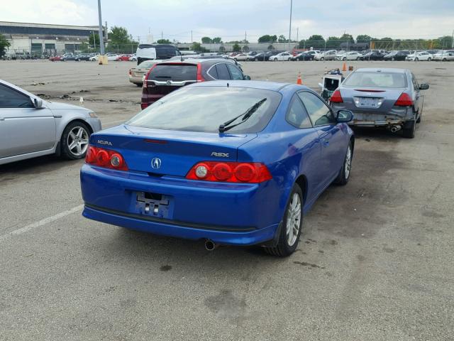 JH4DC54855S013214 - 2005 ACURA RSX BLUE photo 4