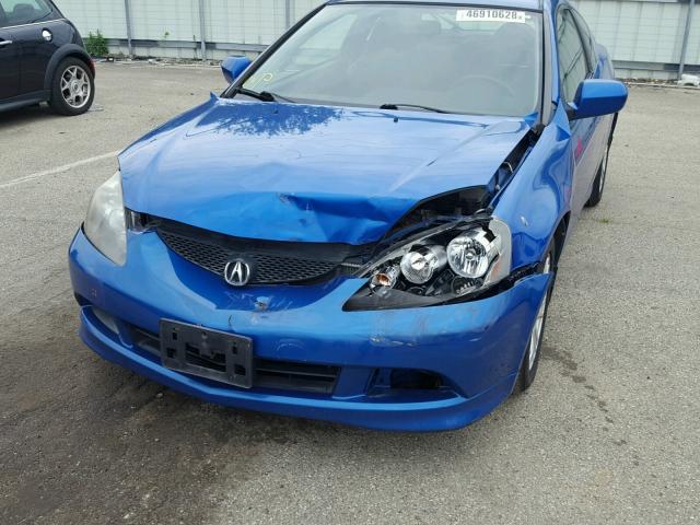 JH4DC54855S013214 - 2005 ACURA RSX BLUE photo 9