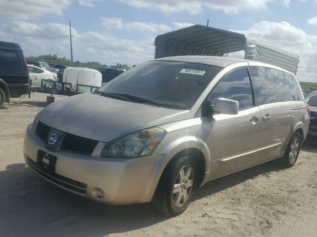 5N1BV28U94N304445 - 2004 NISSAN QUEST S BEIGE photo 2