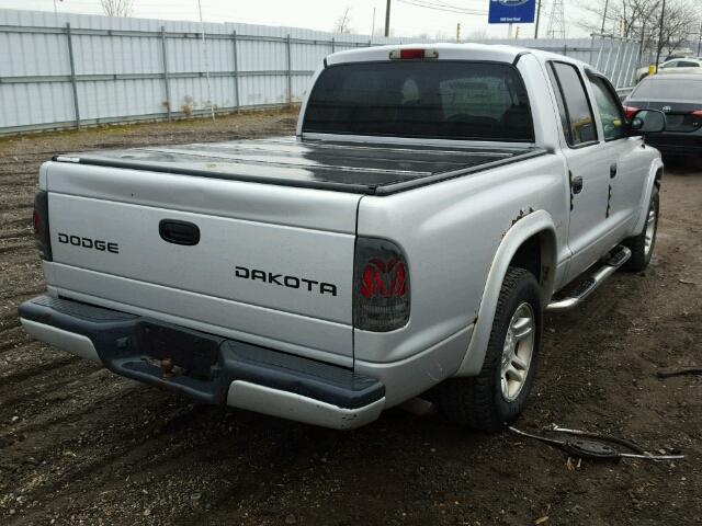 1D7HL38N93S263243 - 2003 DODGE DAKOTA QUA SILVER photo 4