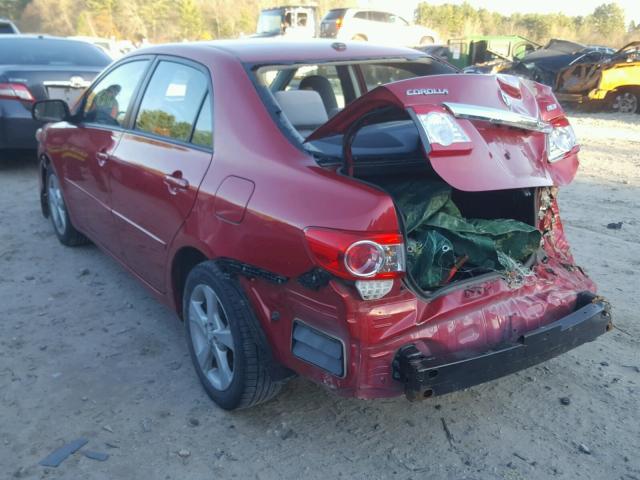 2T1BU4EE6CC848189 - 2012 TOYOTA COROLLA BA RED photo 3