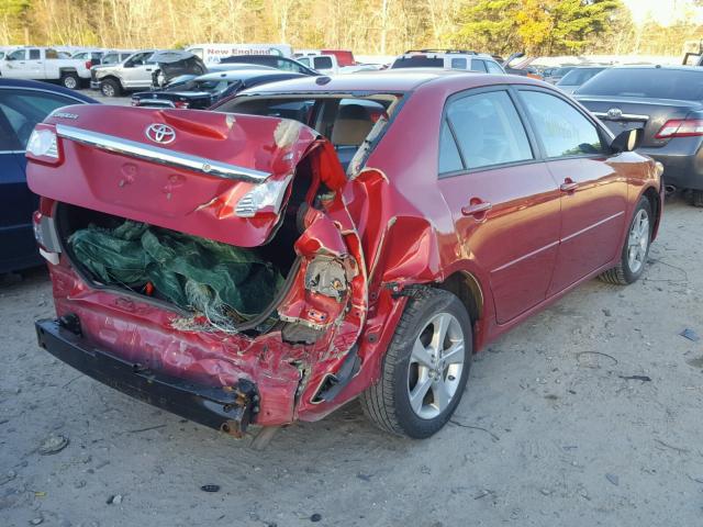 2T1BU4EE6CC848189 - 2012 TOYOTA COROLLA BA RED photo 4