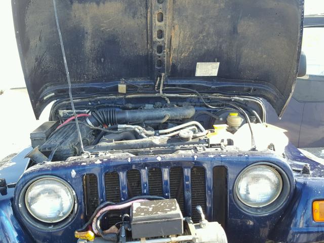 1J4FA39S14P716927 - 2004 JEEP WRANGLER X BLUE photo 7