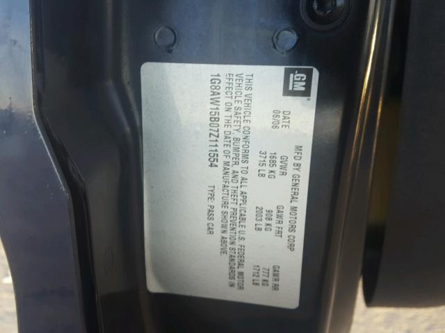 1G8AW15B07Z111554 - 2007 SATURN ION LEVEL BLUE photo 10