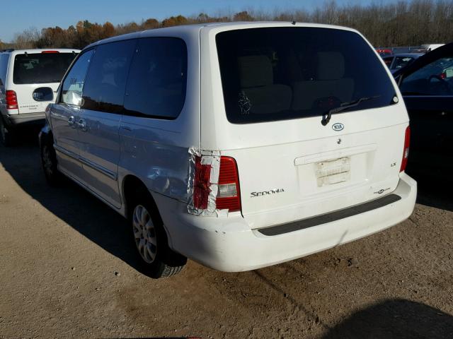 KNDUP131956646231 - 2005 KIA SEDONA EX WHITE photo 3