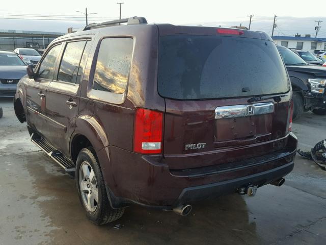 5FNYF38419B002154 - 2009 HONDA PILOT EX MAROON photo 3