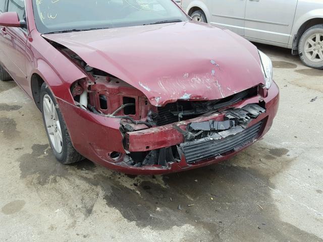 2G1WC581069175643 - 2006 CHEVROLET IMPALA LT RED photo 9