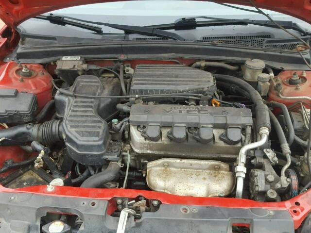 1HGEM21911L034758 - 2001 HONDA CIVIC SI RED photo 7