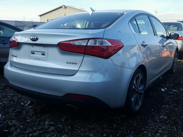 KNAFX4A88F5329510 - 2015 KIA FORTE EX SILVER photo 4