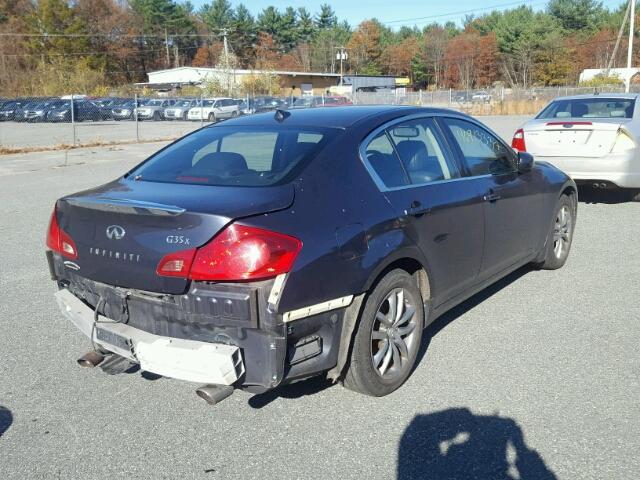 JNKBV61F08M259073 - 2008 INFINITI G35 BLUE photo 4