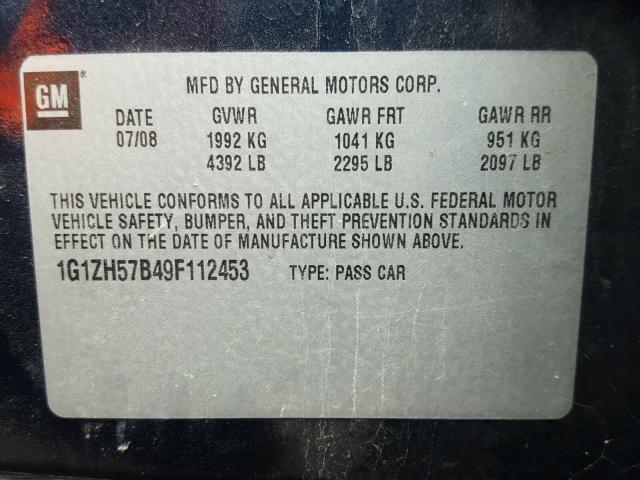 1G1ZH57B49F112453 - 2009 CHEVROLET MALIBU 1LT 蓝色 照片 10