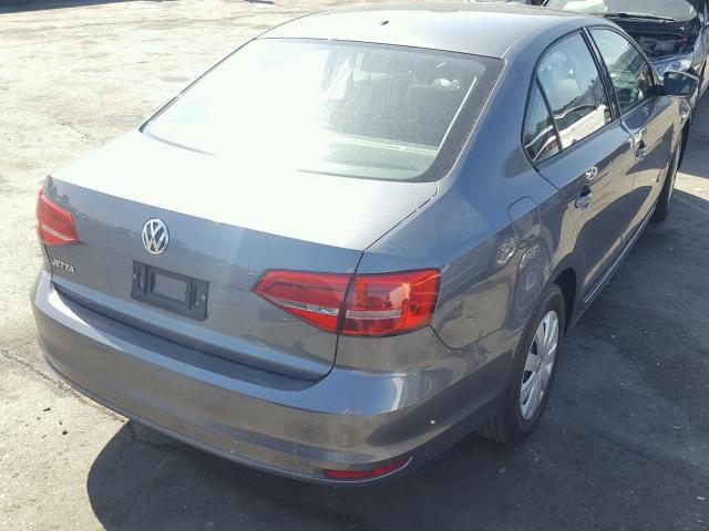 3VW2K7AJ7FM416942 - 2015 VOLKSWAGEN JETTA BASE GRAY photo 4
