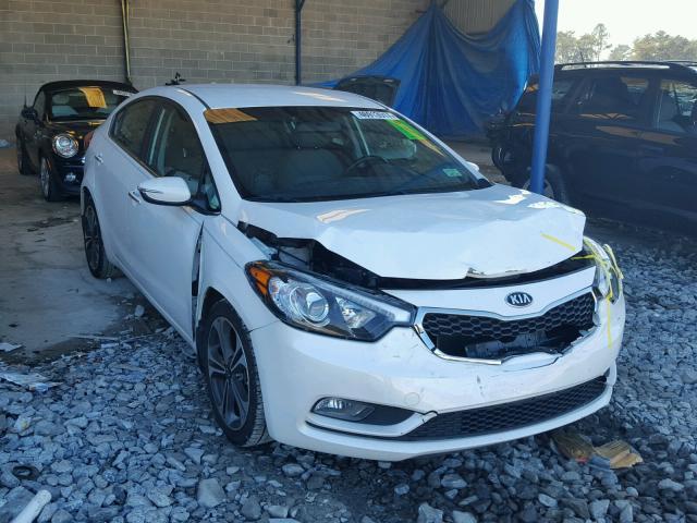 KNAFX4A80E5078089 - 2014 KIA FORTE EX WHITE photo 1