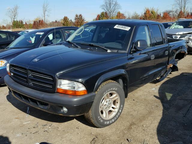 1D7HL38X13S303896 - 2003 DODGE DAKOTA QUA BLACK photo 2