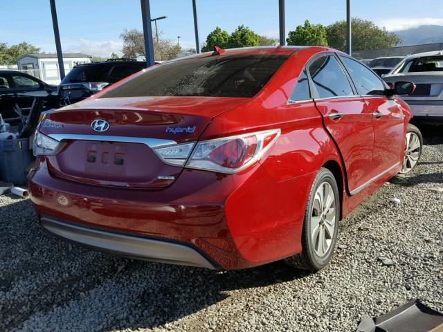 KMHEC4A40DA091269 - 2013 HYUNDAI SONATA HYB BURGUNDY photo 4