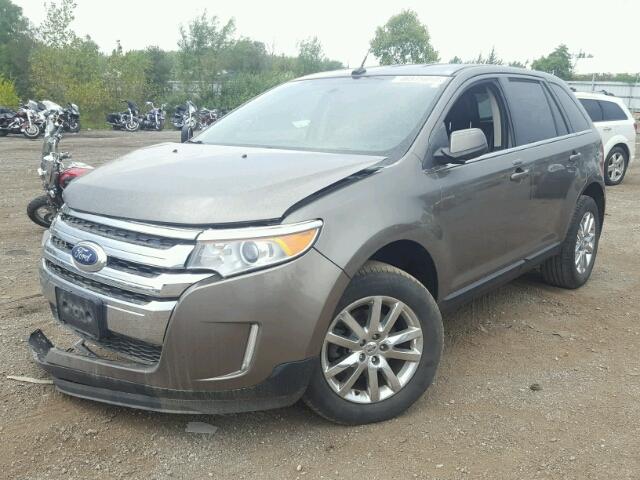 2FMDK4KC4DBB42829 - 2013 FORD EDGE LIMIT GRAY photo 2