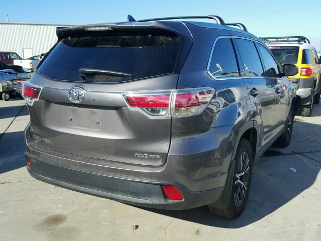 5TDJKRFH2GS262402 - 2016 TOYOTA HIGHLANDER CHARCOAL photo 4