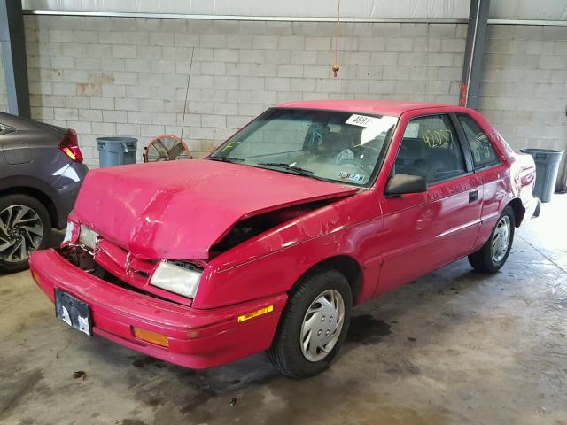 1B3AP24D1RN133313 - 1994 DODGE SHADOW RED photo 2