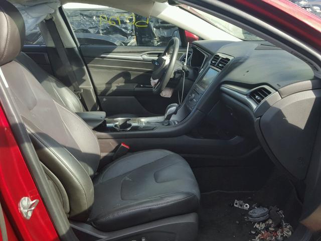 3FA6P0K94GR235714 - 2016 FORD FUSION TIT RED photo 5