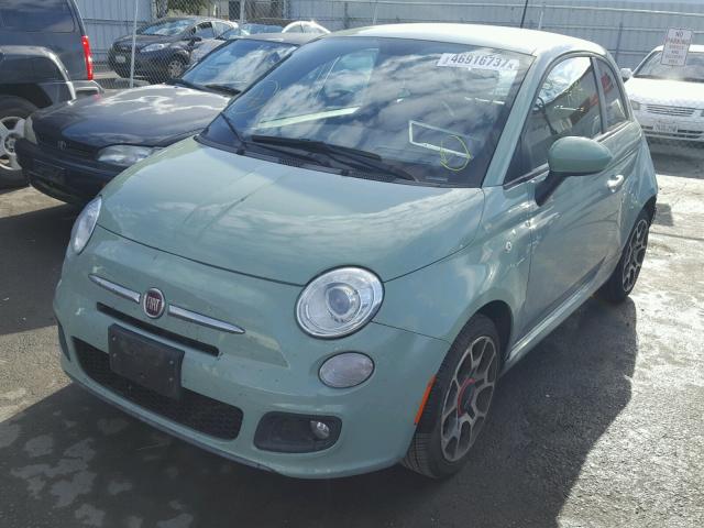 3C3CFFBR9CT384995 - 2012 FIAT 500 SPORT GREEN photo 2