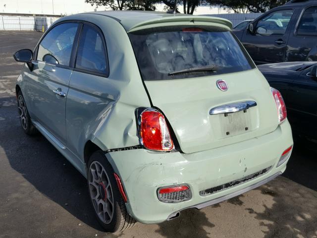 3C3CFFBR9CT384995 - 2012 FIAT 500 SPORT GREEN photo 3