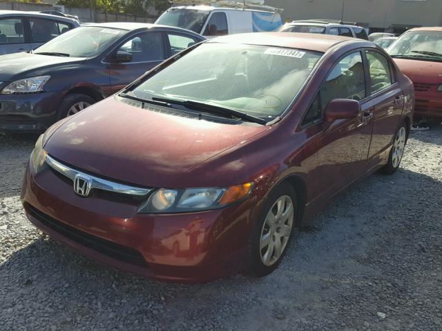 1HGFA16526L113070 - 2006 HONDA CIVIC LX RED photo 2