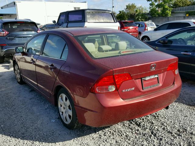 1HGFA16526L113070 - 2006 HONDA CIVIC LX RED photo 3