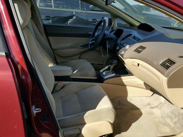 1HGFA16526L113070 - 2006 HONDA CIVIC LX RED photo 5