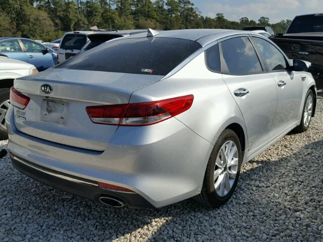 5XXGT4L35GG001334 - 2016 KIA OPTIMA LX SILVER photo 4