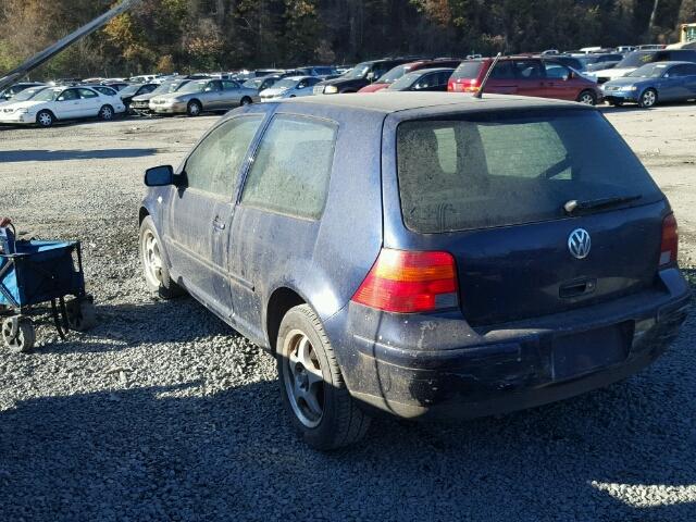 9BWBT61J314062342 - 2001 VOLKSWAGEN GOLF GL BLUE photo 3