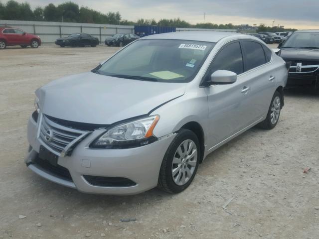 3N1AB7AP9FY293479 - 2015 NISSAN SENTRA S SILVER photo 2